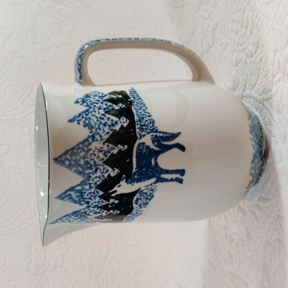 Ceramic Wolf Pitcher by Tienshan Folk Craft Sponge Glazing